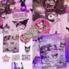Set de 40 Globos latex Cumpleaños Kuromi Sanrio 🎂